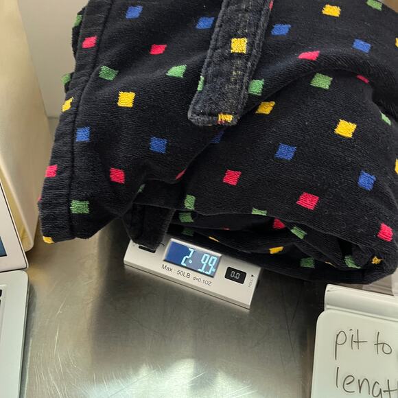 Vintage Pretti of Italy Men's Long Robe OS Black Knit Tie Belt Cotton Terry - Picture 10 of 10